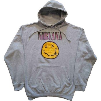 Mikina Nirvana Xerox Happy Face Pink Grey 2XL Mikina - 1