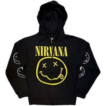 Mikina Nirvana Yellow Happy Face Black XL Mikina - 1