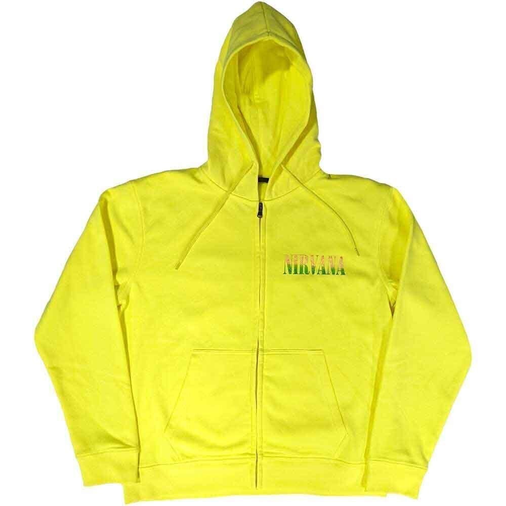 Hoodie Nirvana Sorbet Ray Happy Face (Back Print) Neon Yellow XL Hoodie