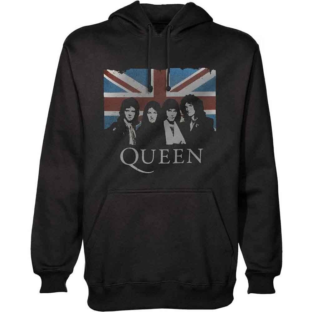 Hættetrøje Queen Vintage Union Jack Black M Hættetrøje