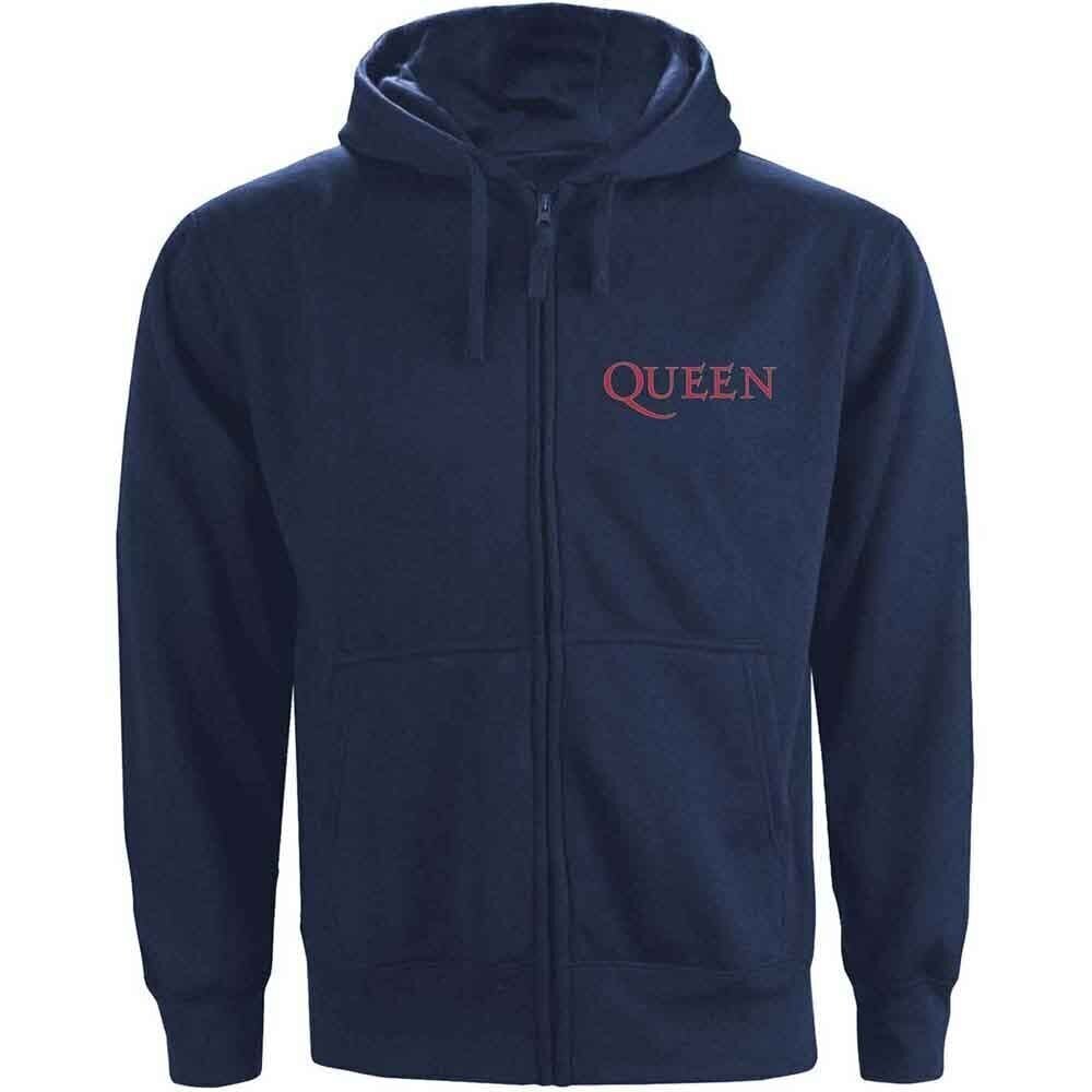 Luvtröja Queen Classic Crest (Back Print) Navy Blue S Luvtröja