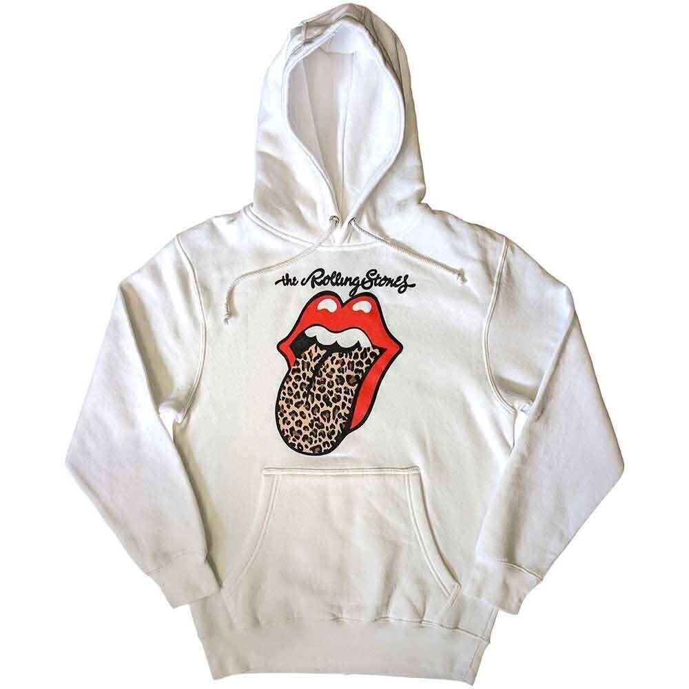 Hoodie The Rolling Stones Leopard Tongue White M Hoodie