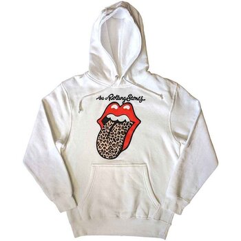 Hoodie The Rolling Stones Leopard Tongue White L Hoodie - 1