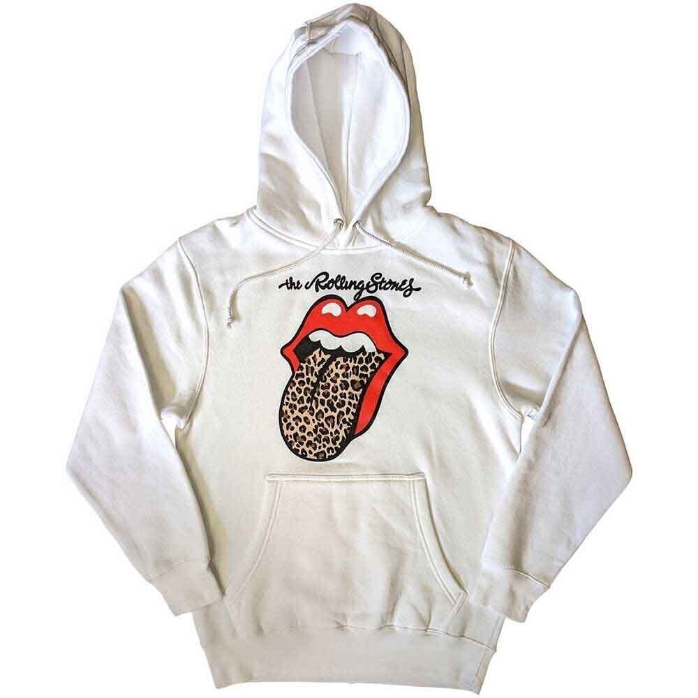 Hoodie The Rolling Stones Leopard Tongue White 2XL Hoodie