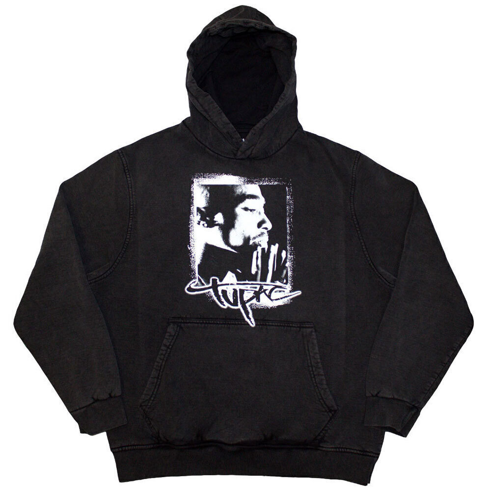 Hoodie 2Pac Spray Photo (Stone Wash) Charcoal Grey S Hoodie