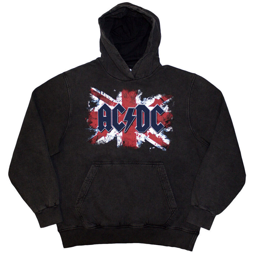 Hoodie AC/DC Flag (Stone Wash) Charcoal Grey 2XL Hoodie