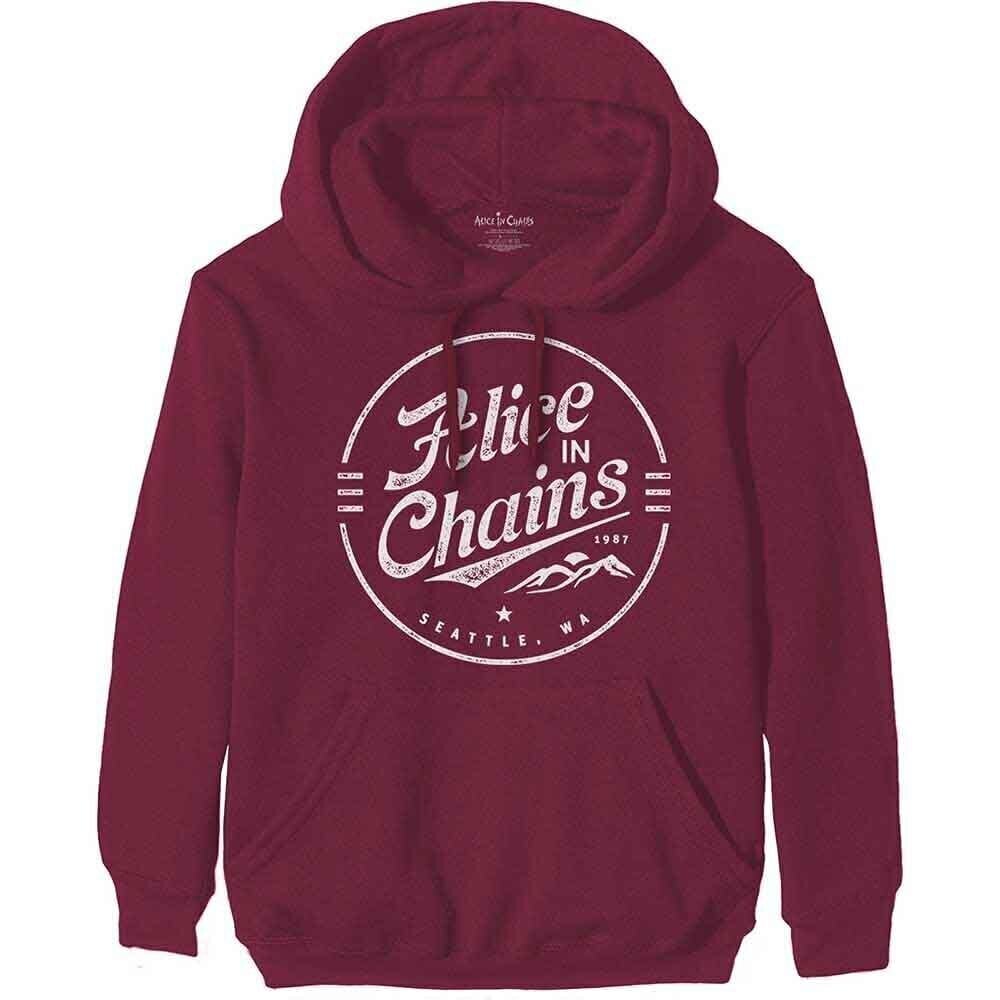 Hoodie Alice In Chains Circle Emblem Maroon Red L Hoodie