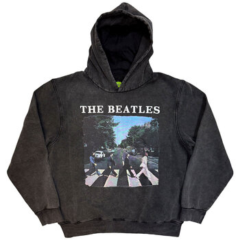 Hoodie The Beatles Abbey Road & Logo (Stone Wash) Charcoal Grey L Hoodie - 1