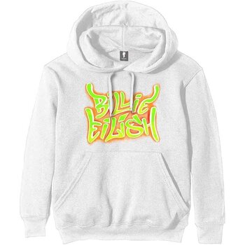 Mikina Billie Eilish Airbrush Flames Blohsh (Back Print) White XL Mikina - 1
