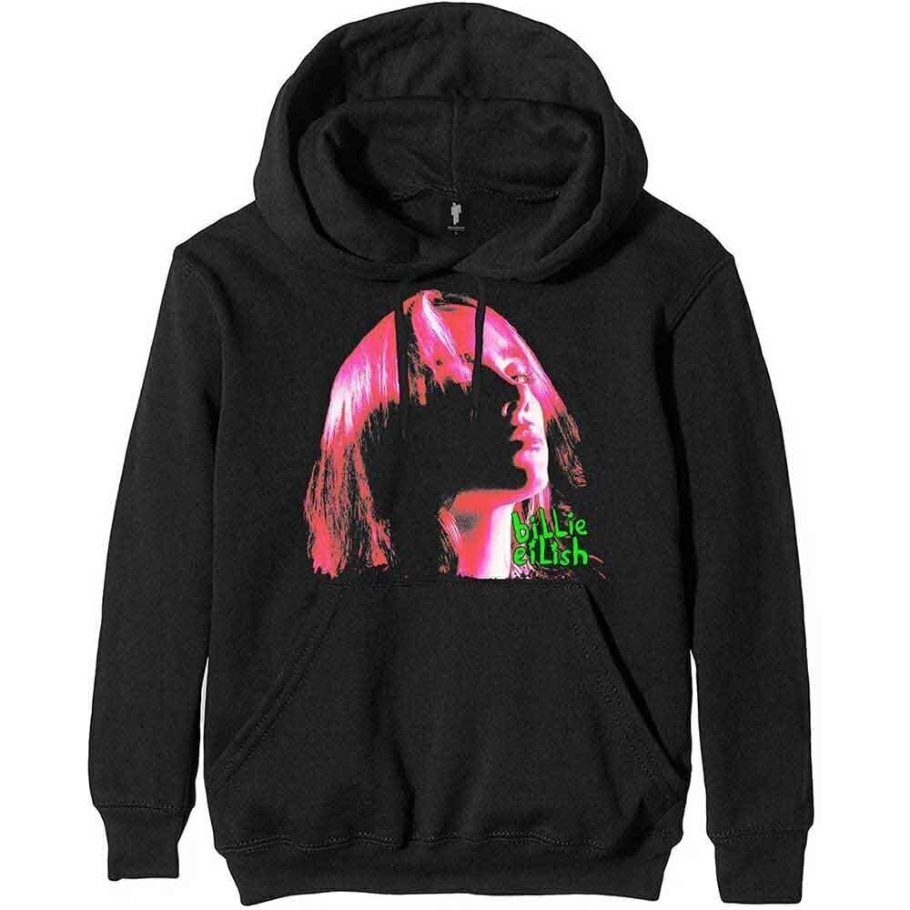 Hoodie Billie Eilish Neon Shadow Pink Black M Hoodie