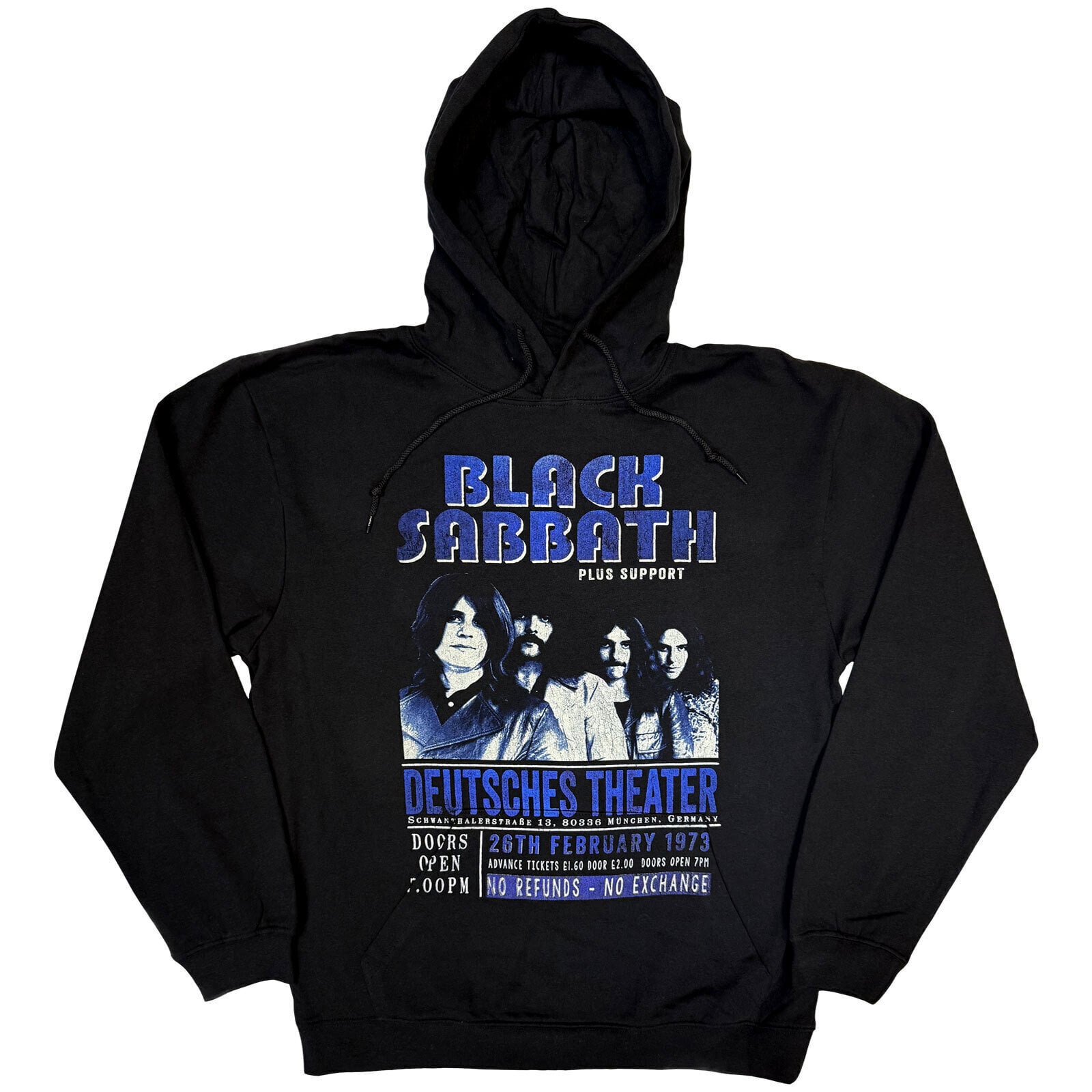 Hoodie Black Sabbath Deutsches '73 Black M Hoodie