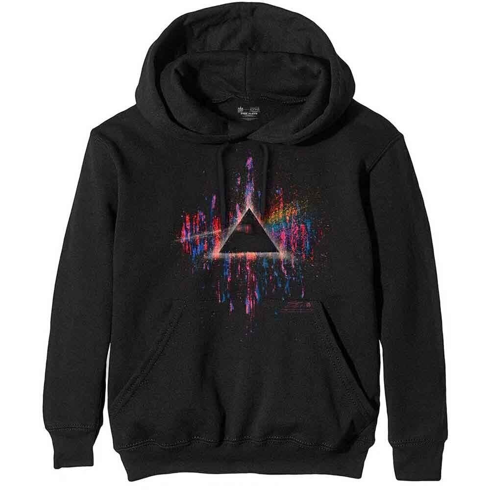 Hoodie Pink Floyd Dark Side of the Moon Pink Splatter Black L Hoodie