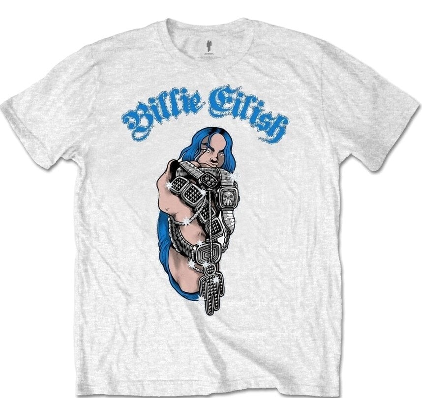 Košulja Billie Eilish Bling (Glitter Print) White L Košulja