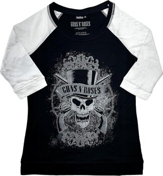 Shirt Guns N' Roses Faded Skull Black & White S Dames Shirt - 1