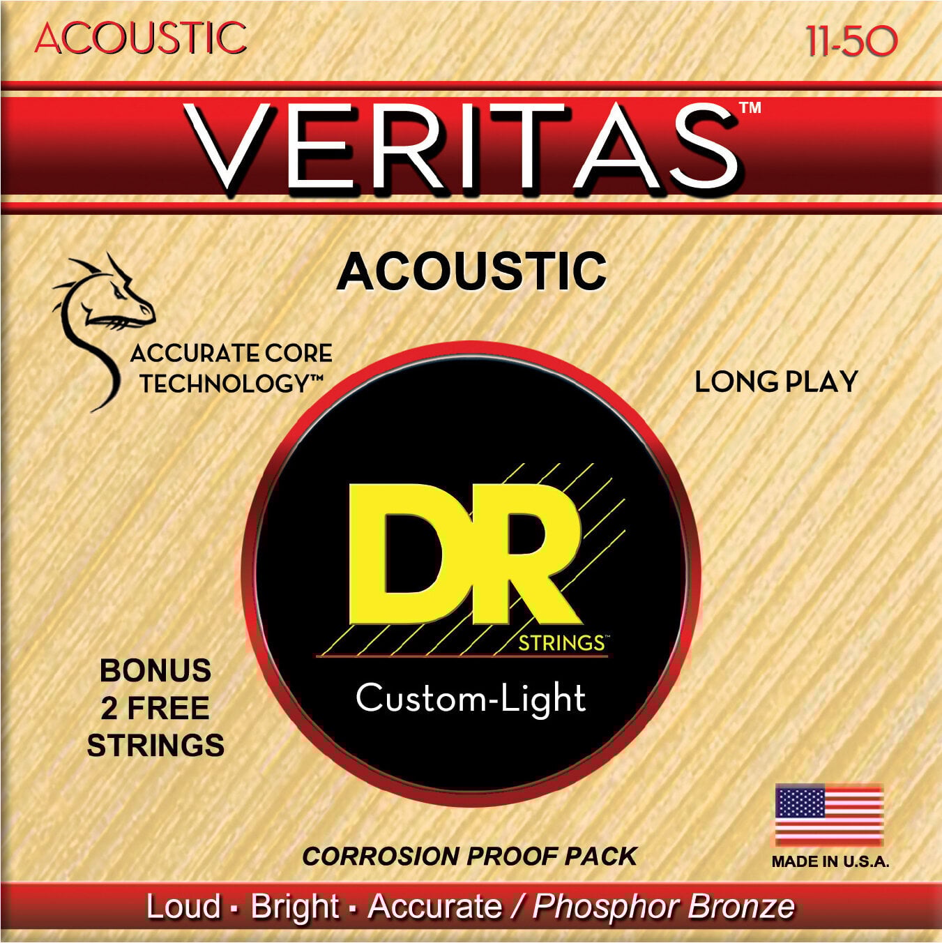 Corzi chitare acustice DR Strings VTA-11 Veritas 3-Pack Corzi chitare acustice