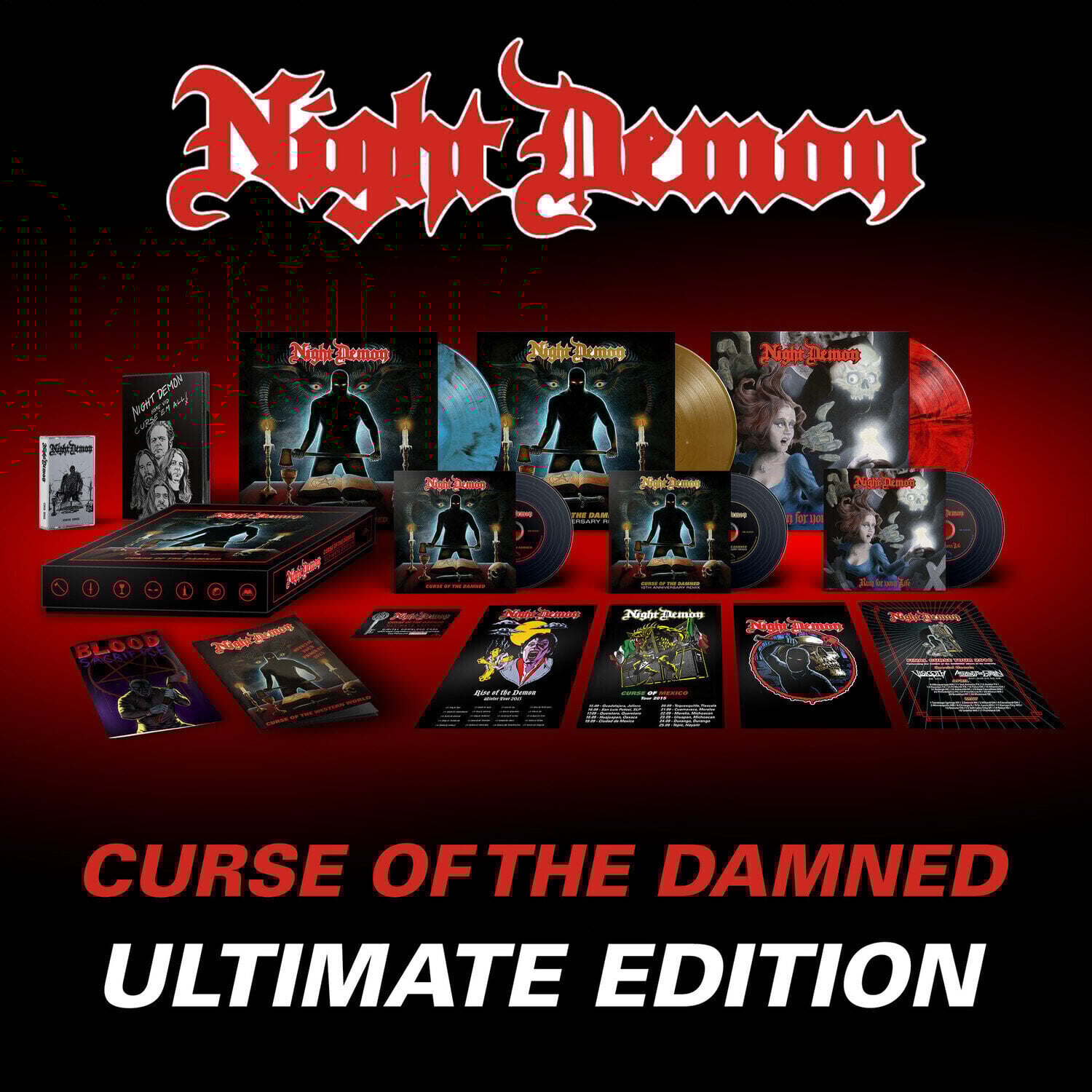 LP ploča Night Demon - Curse Of The Damned (Box Set) (Reissue) (10th Anniversary Remix) (3 LP + Cassette + 3 CD + DVD)