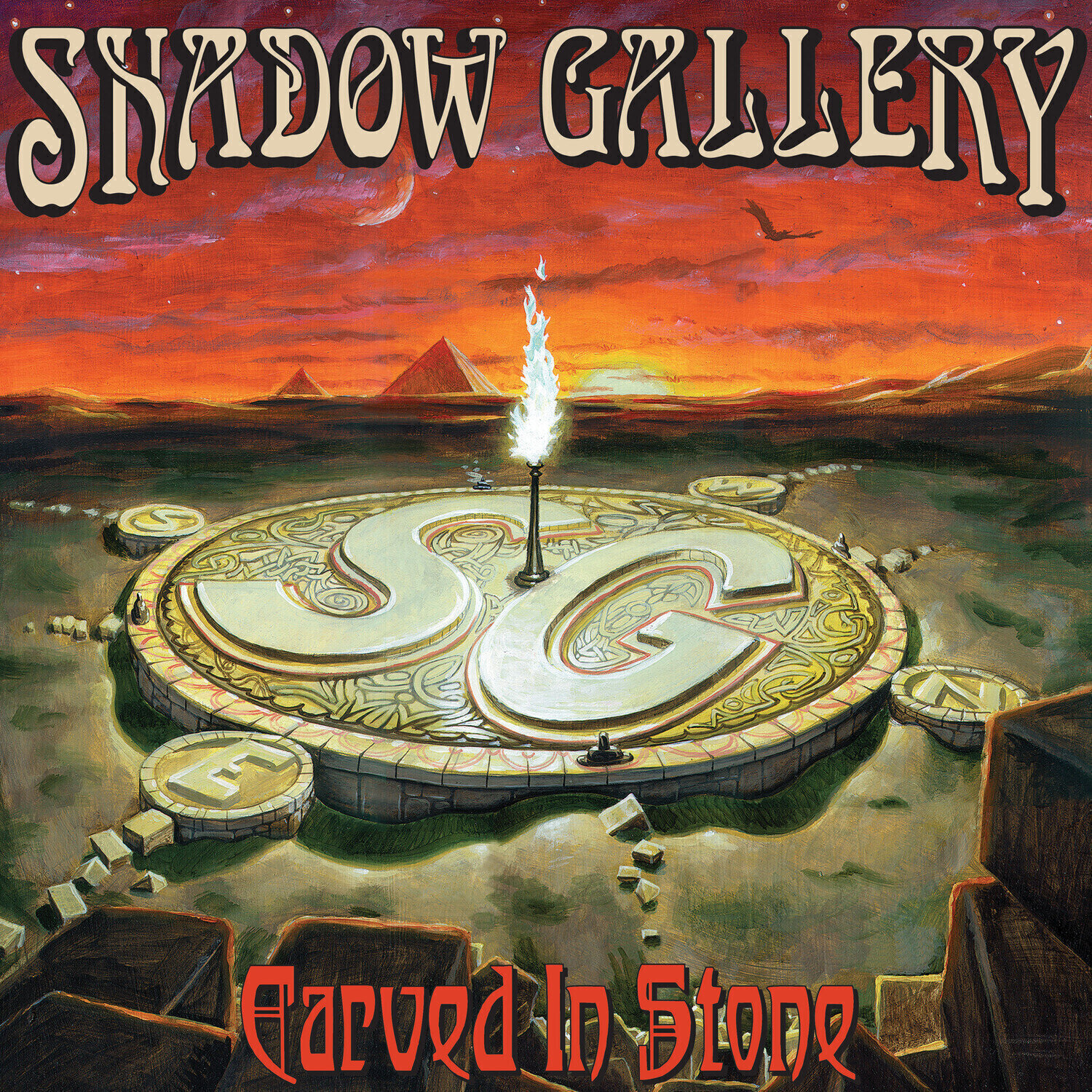 Vinyylilevy Shadow Gallery - Carved In Stone (Limited Edition) (Sunburst Splatter Coloured) (2 LP)