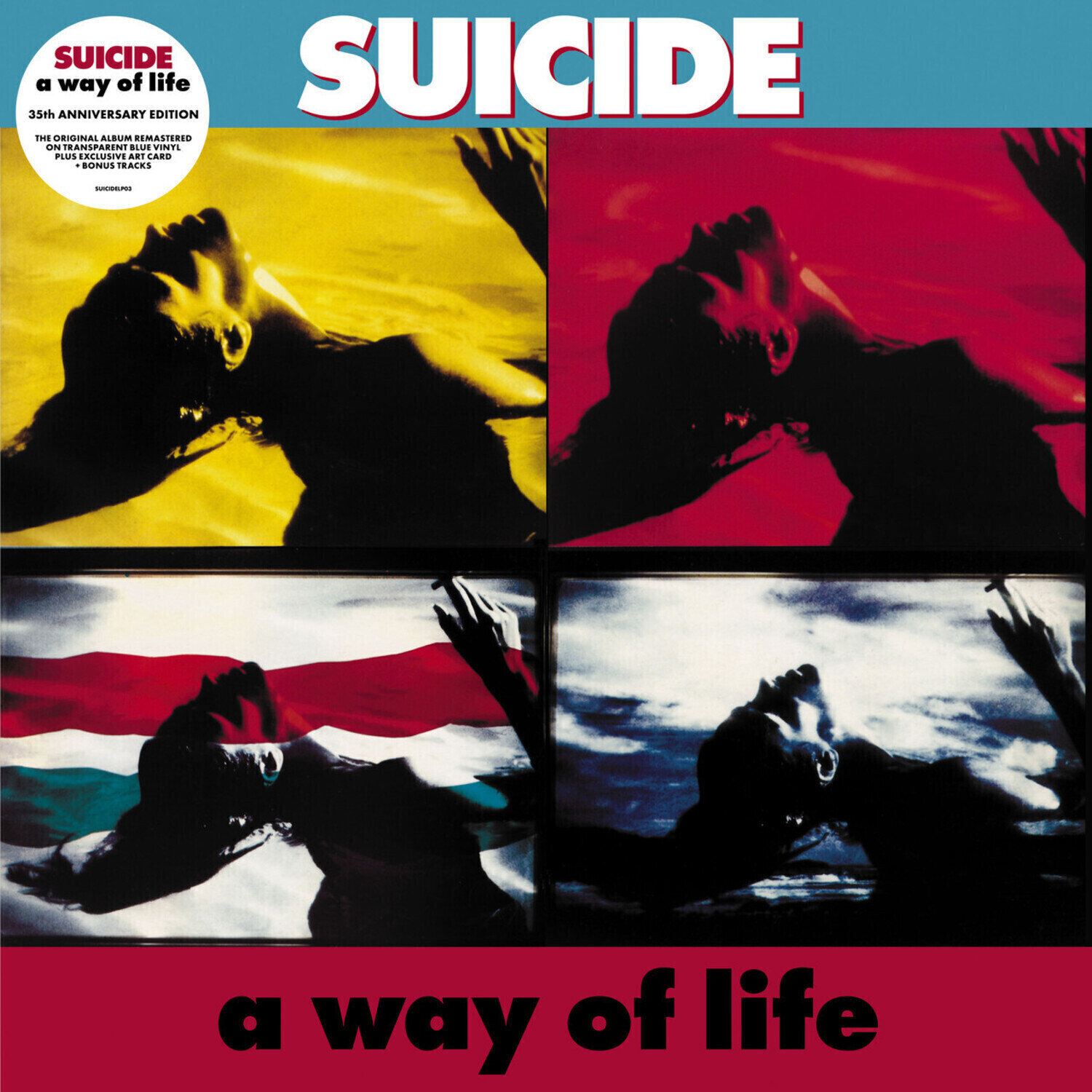 Vinylskiva Suicide - A Way Of Life (35th Anniversary Edition) (Reissue) (Transparent Blue Coloured) (LP)