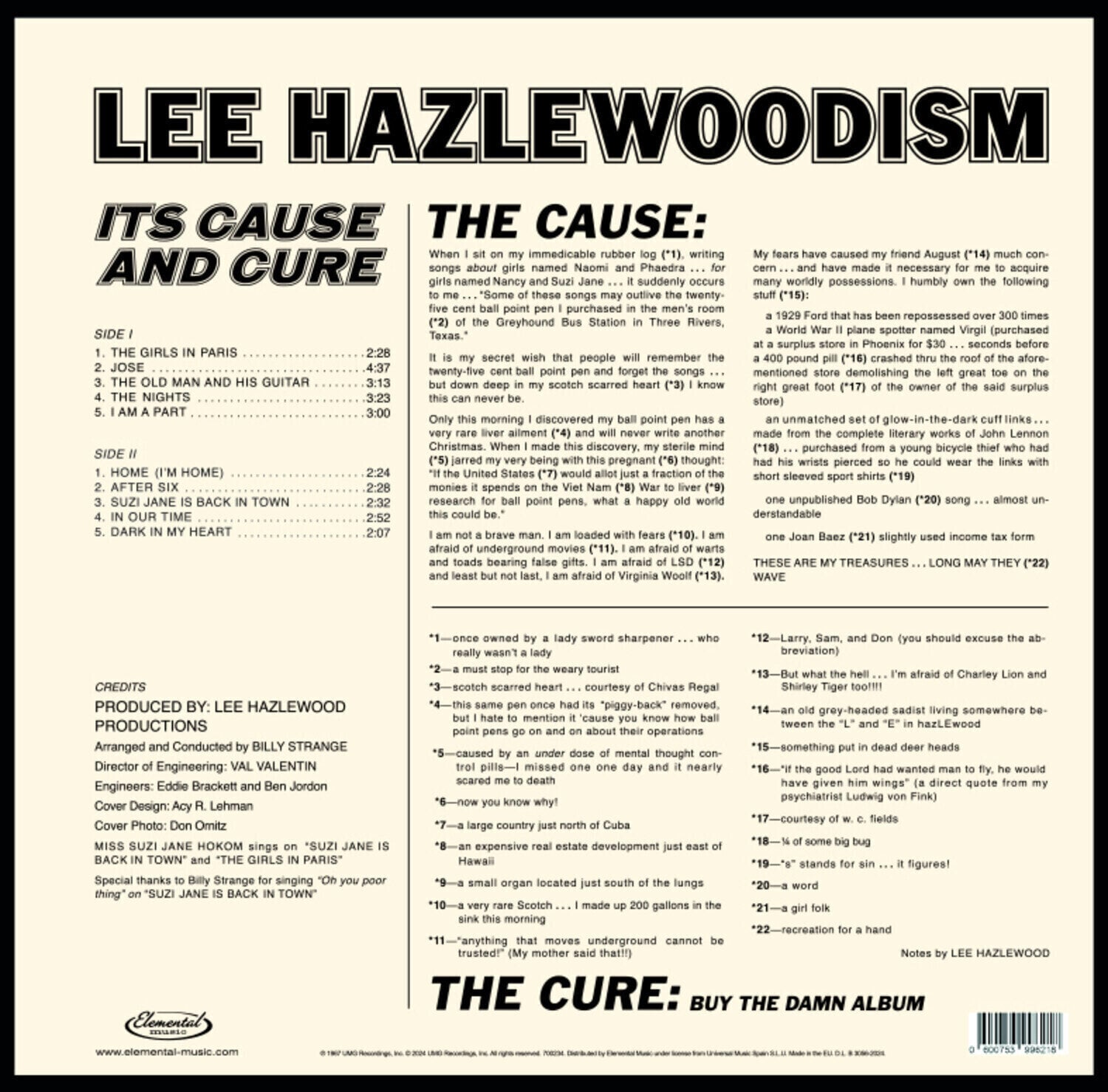 LP ploča Lee Hazlewood - Lee Hazlewoodism - Its Cause And Cure (Reissue) (LP)