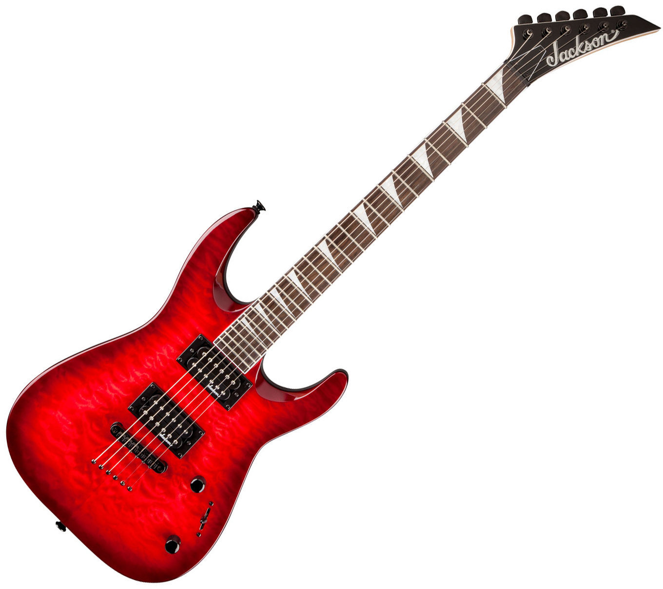 Guitare électrique Jackson JS32TQ Dinky Arch Top Transparent Red