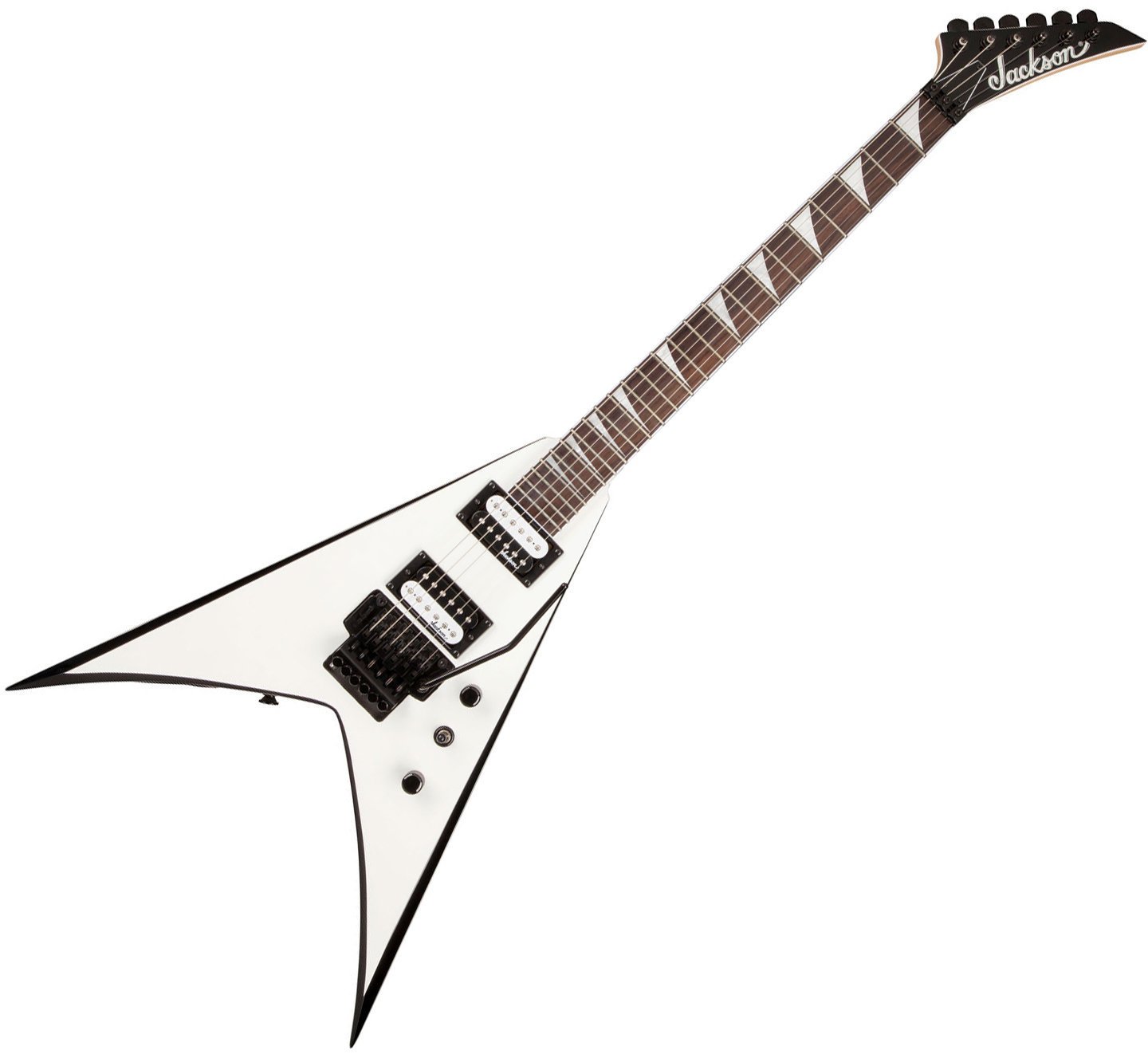Elektrische gitaar Jackson JS32 King V White with Black Bevels