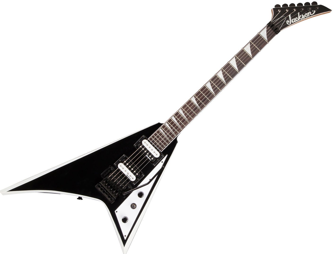 Guitare électrique Jackson JS32 Rhoads Black with White Bevels