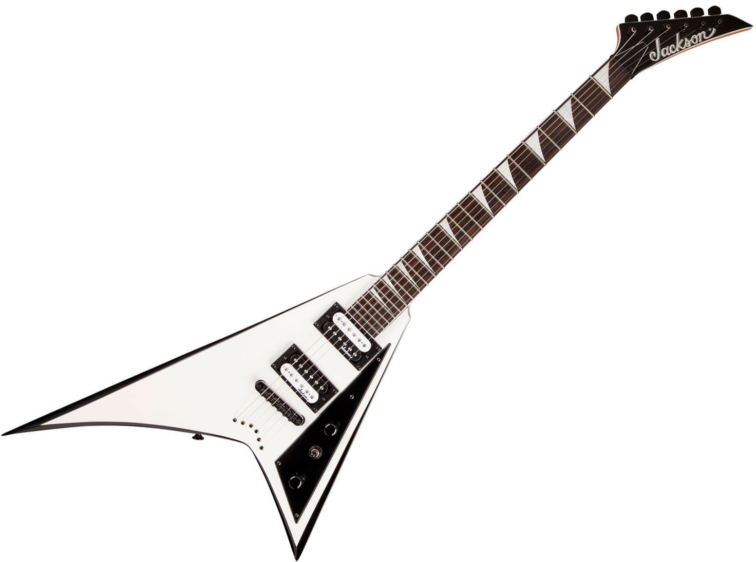 Elektrische gitaar Jackson JS32T Rhoads White with Black Bevels