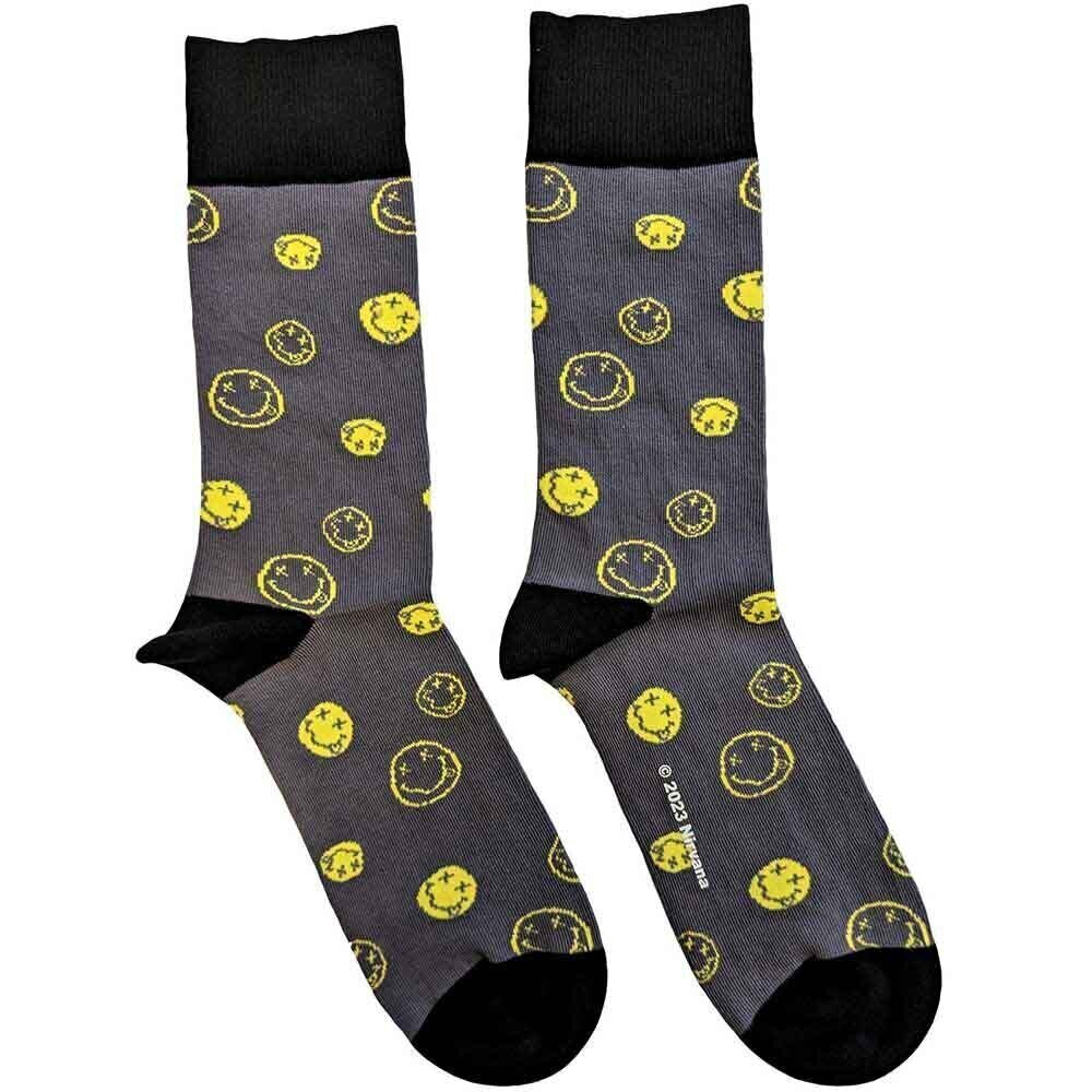 Socks Nirvana Mixed Happy Faces Charcoal Grey 40-45 Socks