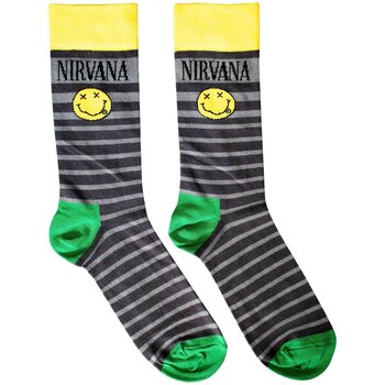 Sokken Nirvana Happy Face & Logo Stripes Grey 39-45 Sokken - 1