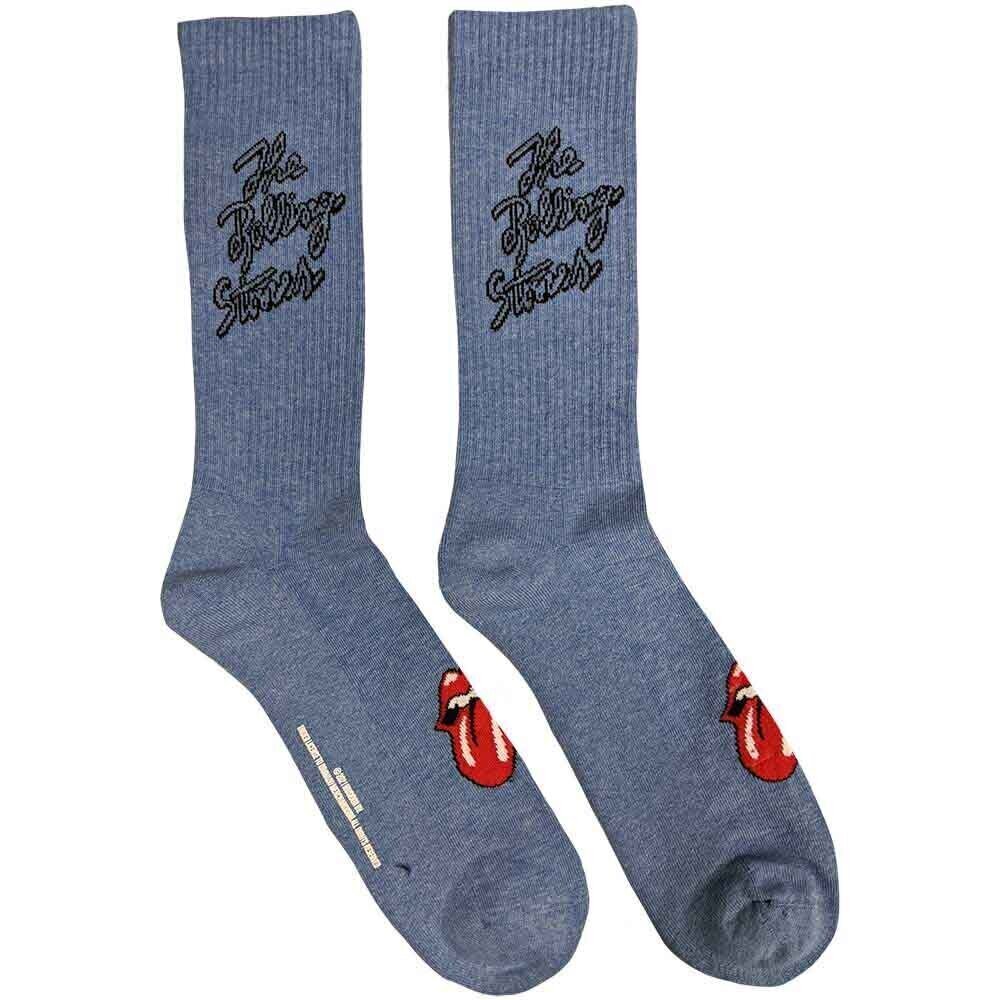 Sokker The Rolling Stones Script Logo Tie-Dye Effect Blue 40-45 Sokker