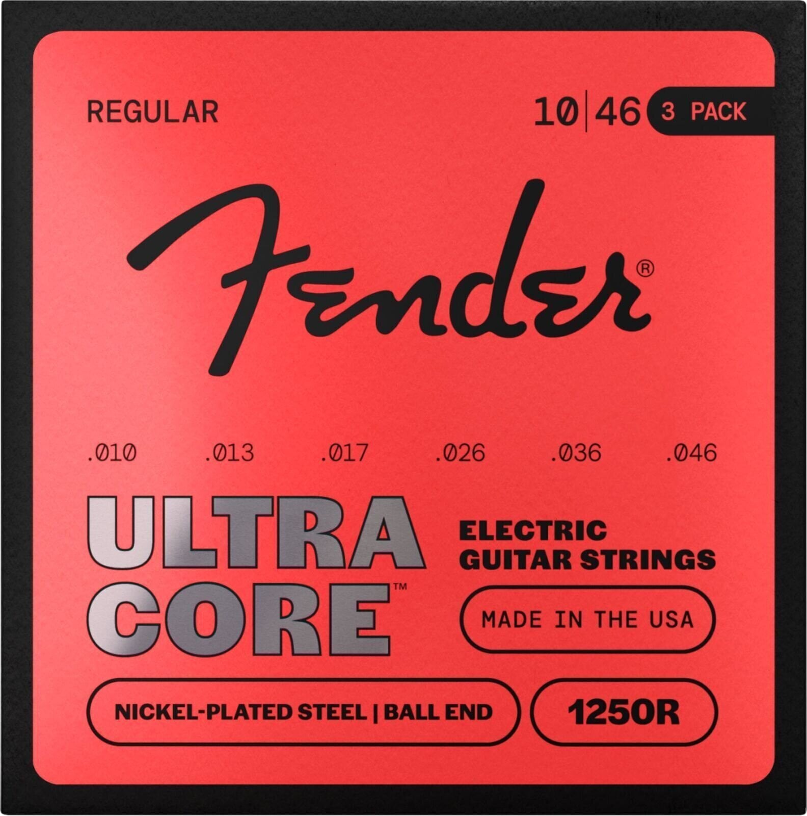 Strenge til E-guitar Fender UltraCore 1250R 10-46 3-Pack Strenge til E-guitar