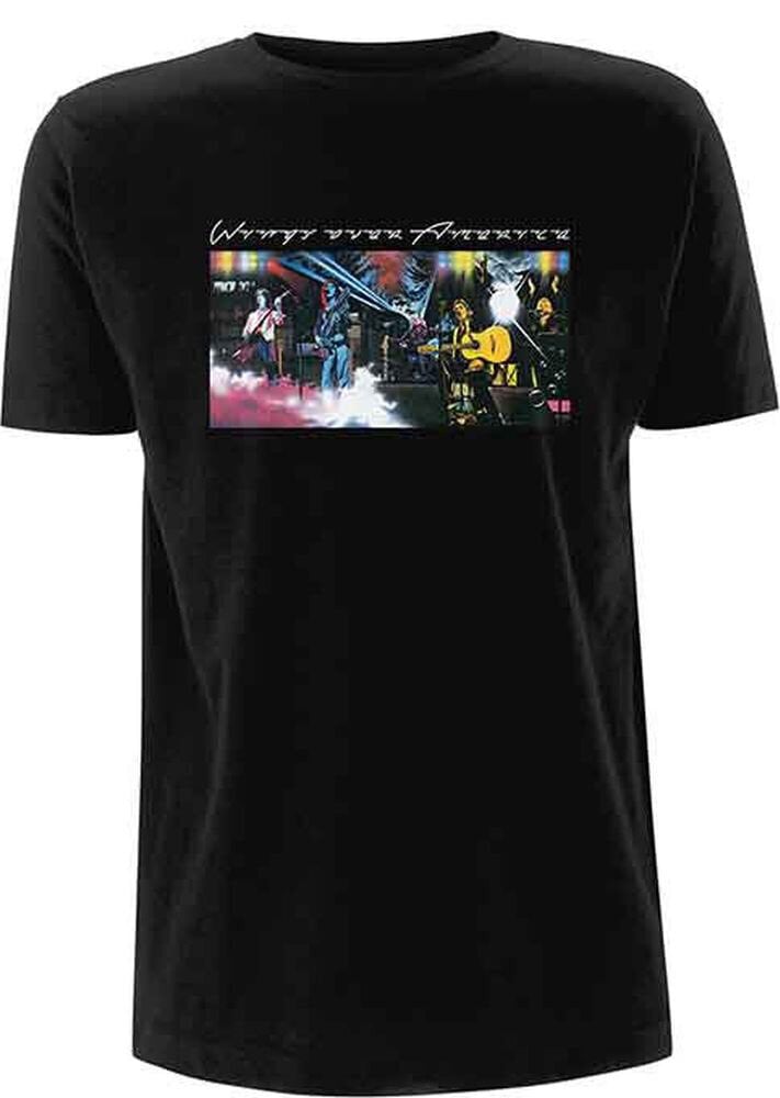 Skjorte Paul McCartney Wings Over America (Back Print) Black 2XL Skjorte