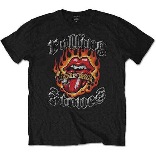 Shirt The Rolling Stones Flaming Tattoo Tongue Black L Shirt