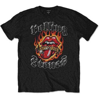 Shirt The Rolling Stones Flaming Tattoo Tongue Black L Shirt - 1