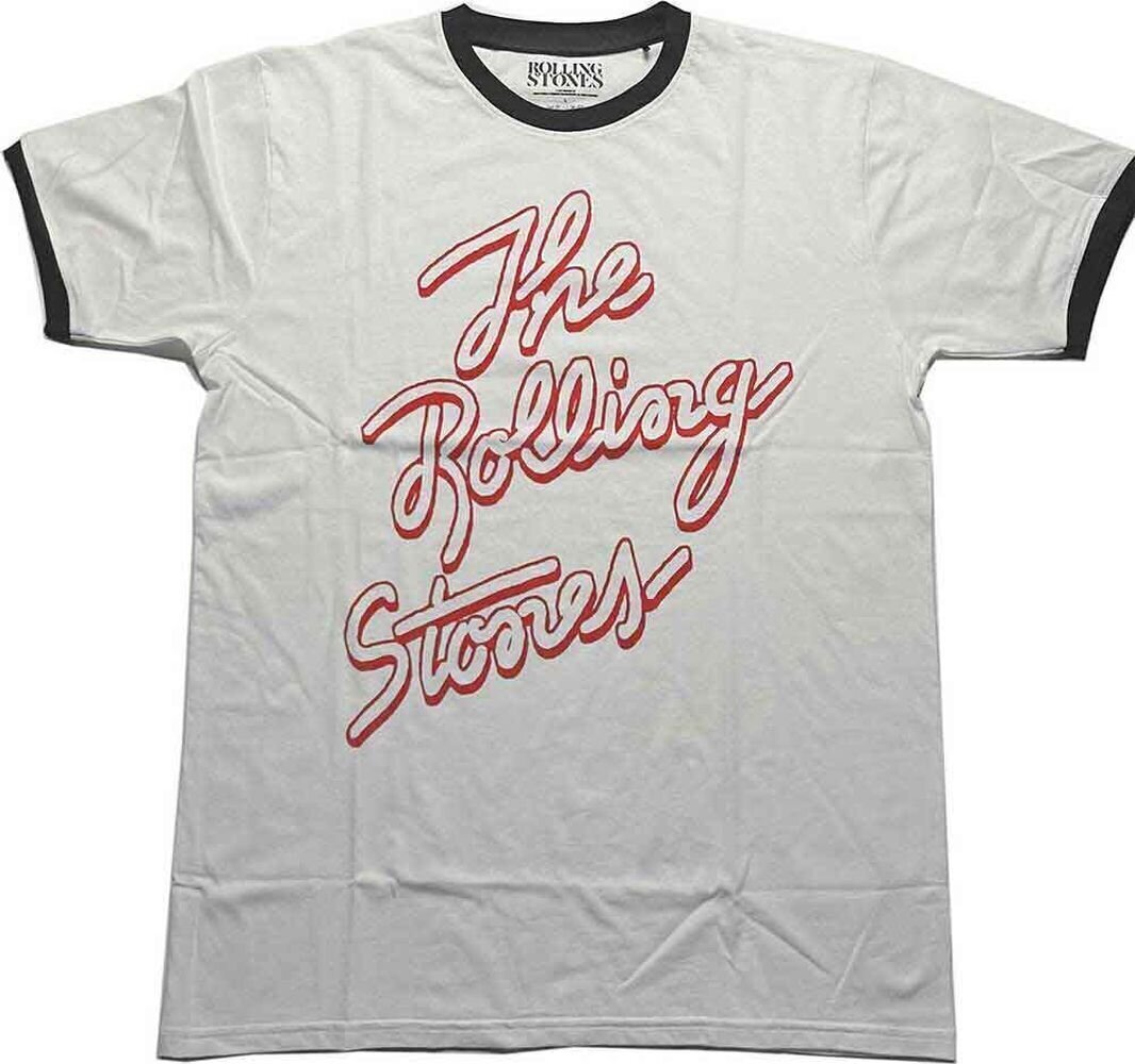 T-Shirt The Rolling Stones Signature Logo (Ringer) White 2XL T-Shirt