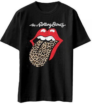 T-shirt The Rolling Stones Leopard Print Tongue Black XL T-shirt - 1