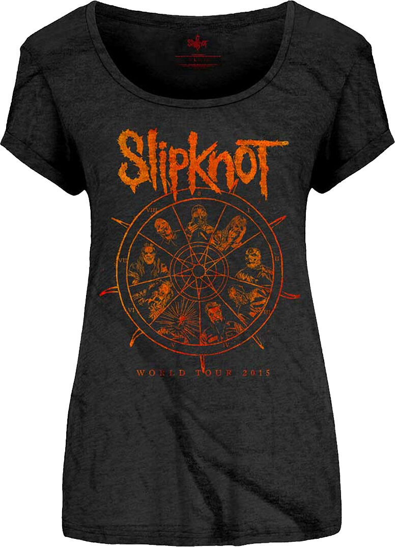 Skjorte Slipknot The Wheel (Back Print) Black 2XL Dame Skjorte