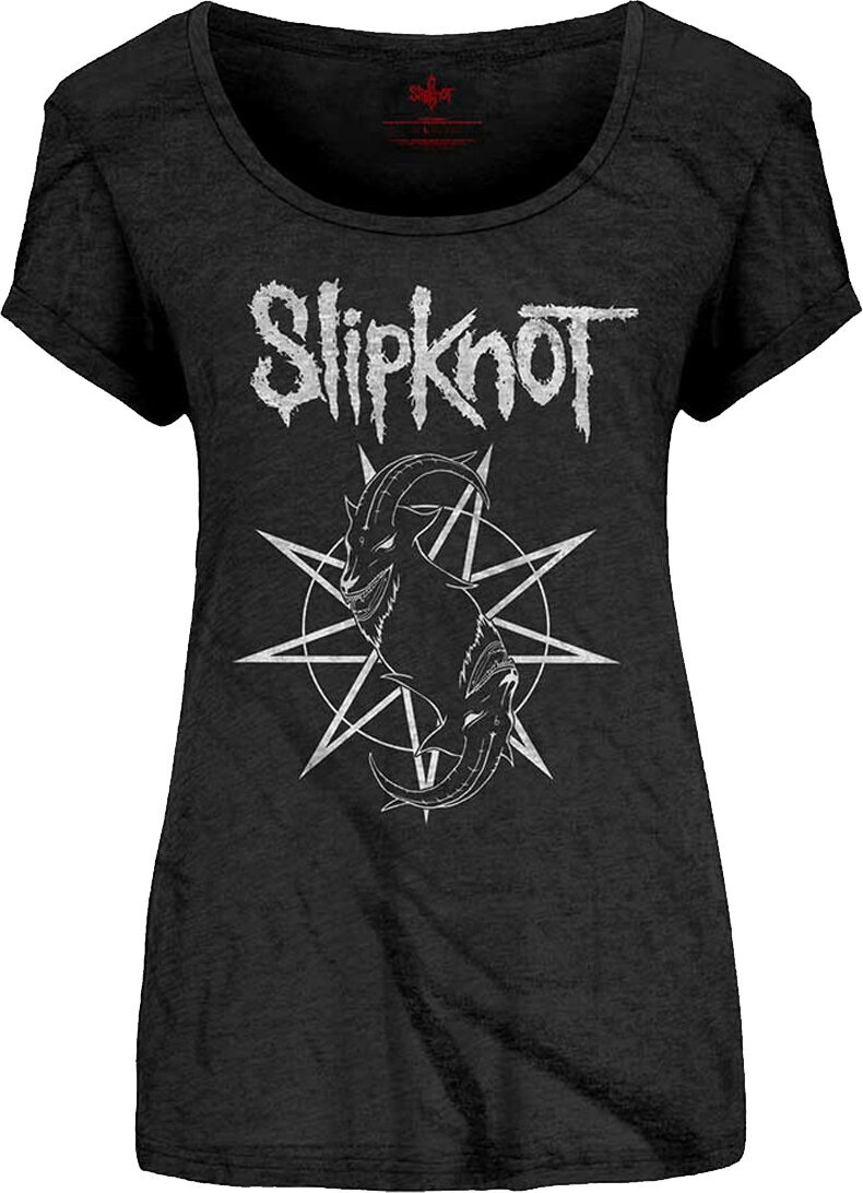 T-shirt Slipknot Goat Star Logo (Back Print) Black XL Feminino T-shirt
