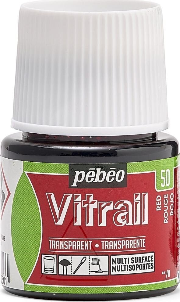 Boja za staklo Pébéo Vitrail Боја за стакло Red 45 ml 1 kom