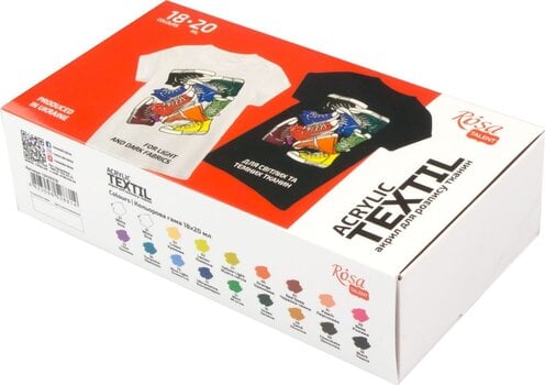 Боя за текстил Rosa Talent Комплект цветове за текстил 18x20ml - 1