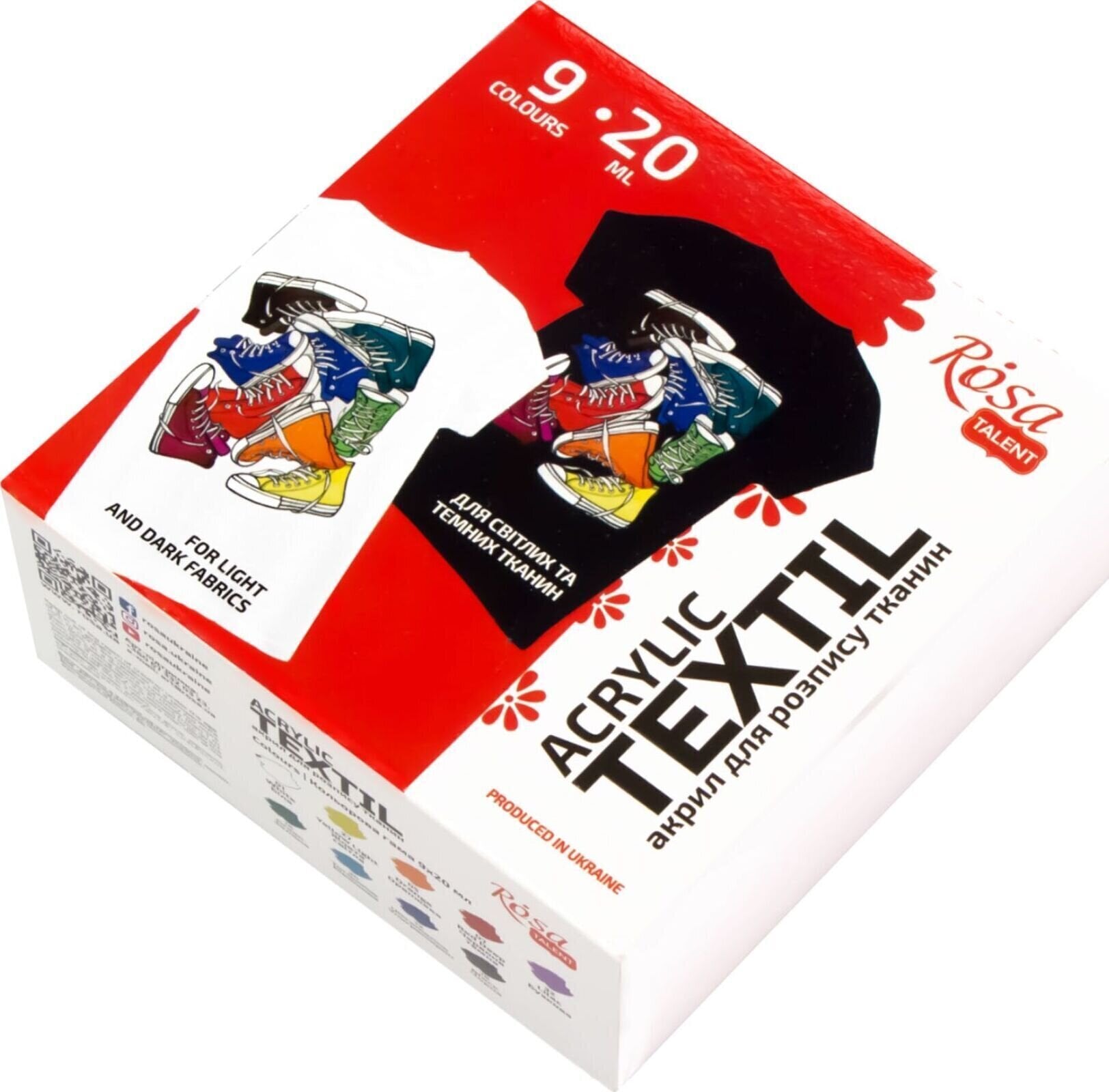 Culaore textilă Rosa Talent Set de culori pentru textile 9x20ml