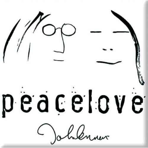Aimant John Lennon Peacelove Black On White Aimant