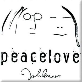 Aimant John Lennon Peacelove Black On White Aimant - 1
