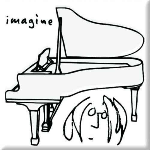 Magnet John Lennon Imagine Black On White Magnet