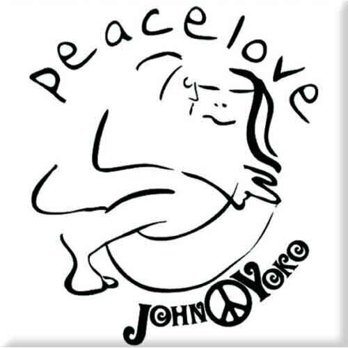 Magnet John Lennon Cuddle Black On White Magnet