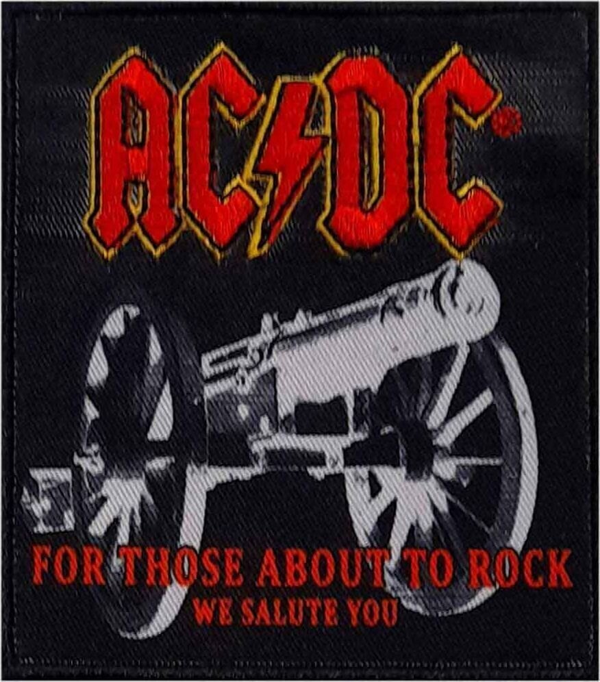 Toppa / Distintivo AC/DC Canon Woven Logo Toppa da cucire 80 x 90 mm