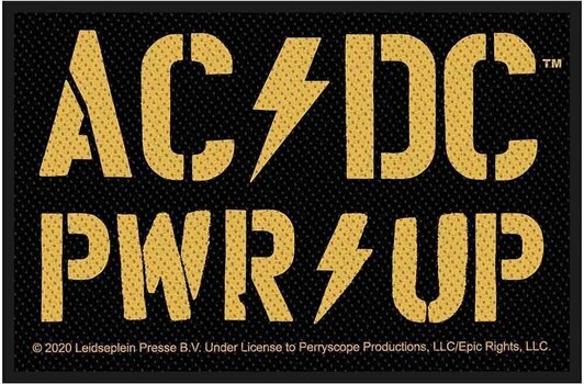 Patch / Badge AC/DC PWR-UP Sy-på-lapp 100 x 50 mm - 1