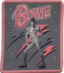 Plaaster / märk David Bowie Pink Flash Woven Logo Õmmeldav plaaster 100 x 90 mm