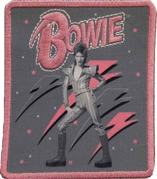 Toppa / Distintivo David Bowie Pink Flash Woven Logo Toppa da cucire 100 x 90 mm - 1