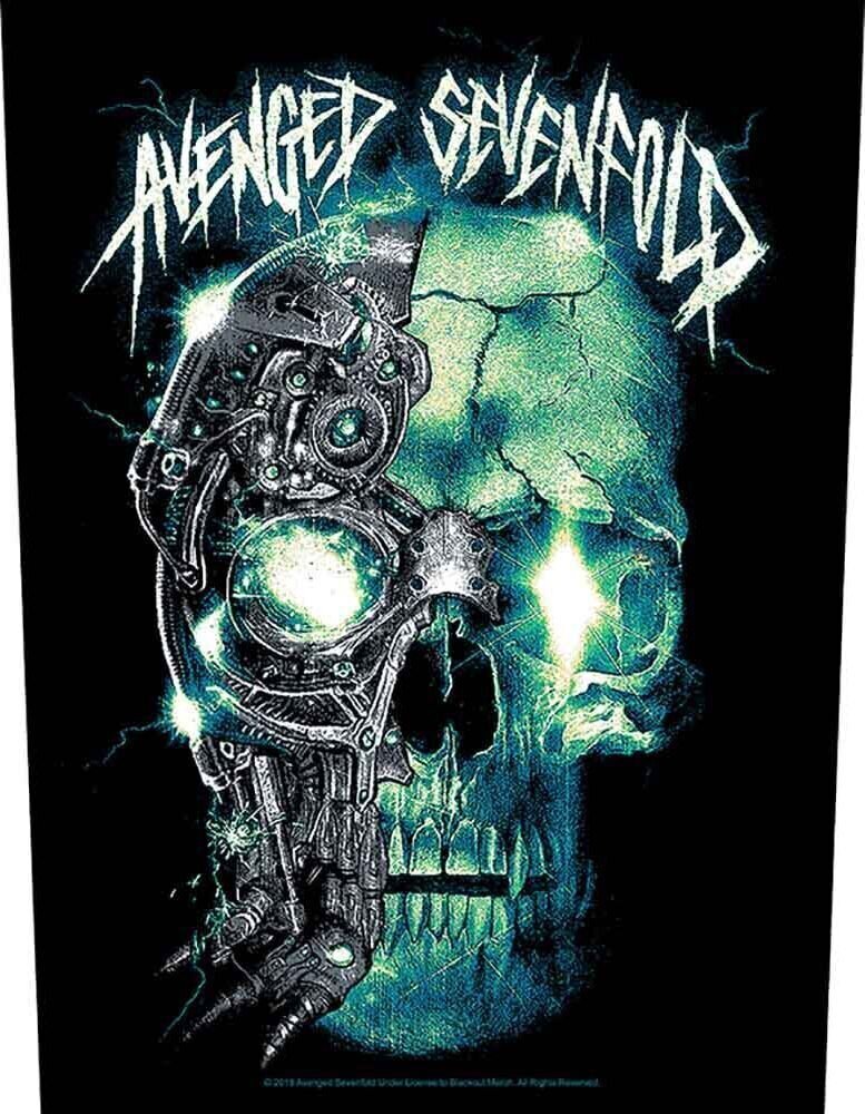 Merkelapp / merke Avenged Sevenfold Mechanical Skull Sew-On Patch 36 x 30 cm